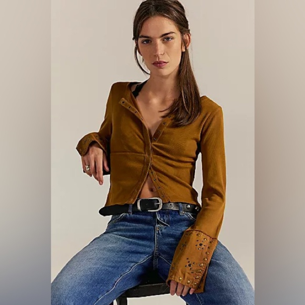 NWT Free People Coraline Cuff Top – Women’s Size Large (L)